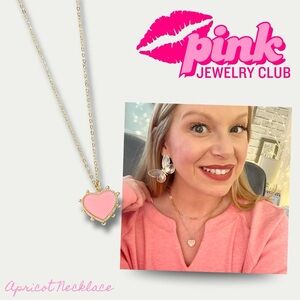 Park Lane Apricot Heart Necklace - Pink and Gold